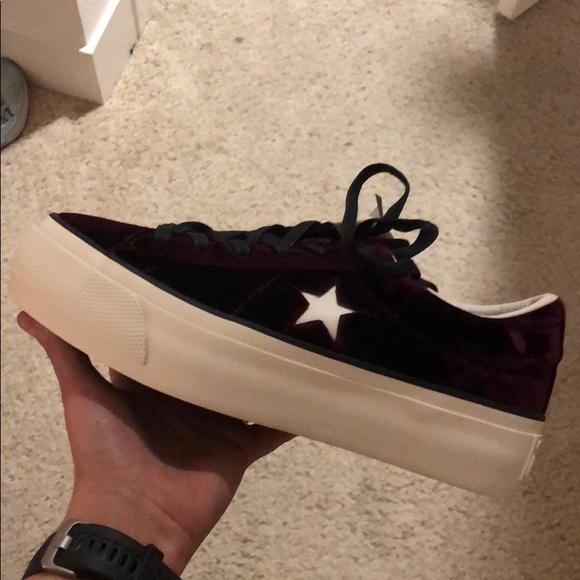 Converse Shoes - Brand new in box Velvet converse platforms